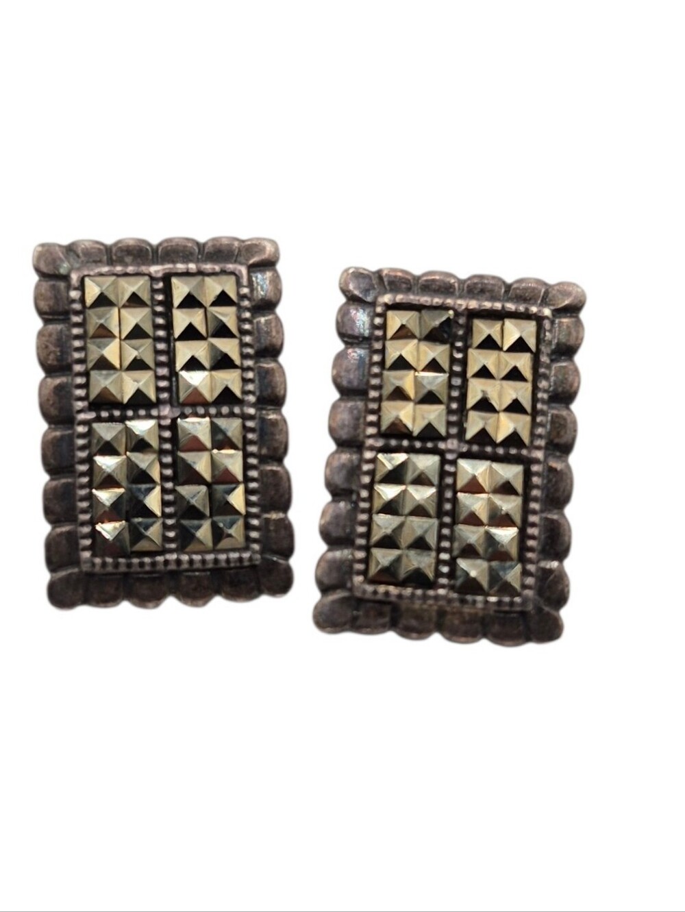 Vintage Silver Earrings 925  Stamped